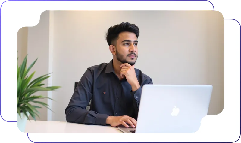 Kawsar Ahmed working on UI UX design project on laptop